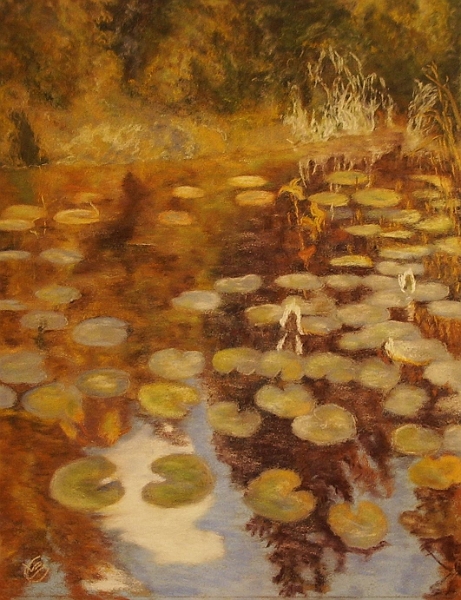 125 Reflets (60x80).jpg - Ocres (60x80 cm)   &nbsp;Vendu&nbsp; 